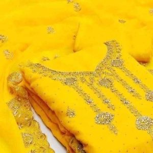 Embroidery And Stone Work Jorjet 4 Pics yellow