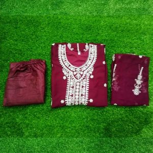 Soft Georgette Maroon-1